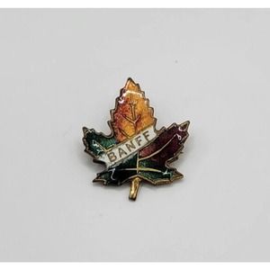Vintage Banff Canada Maple Leaf Souvenir Enamel Lapel Pin